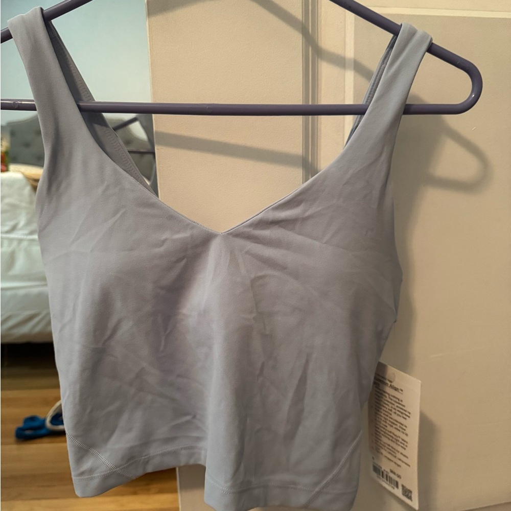 Light Blue V-Neck Crop Top